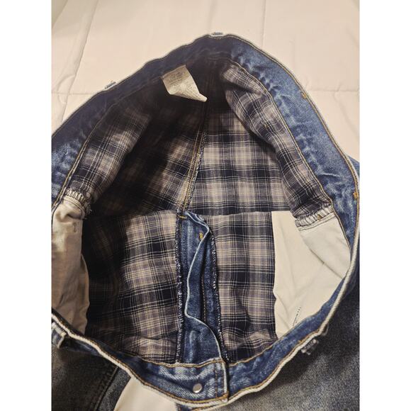 CARHARTT Relaxed Fit Flannel Lined Workwear Carpenter Denim Wash Sz 40×32 Work - Picture 9 of 9